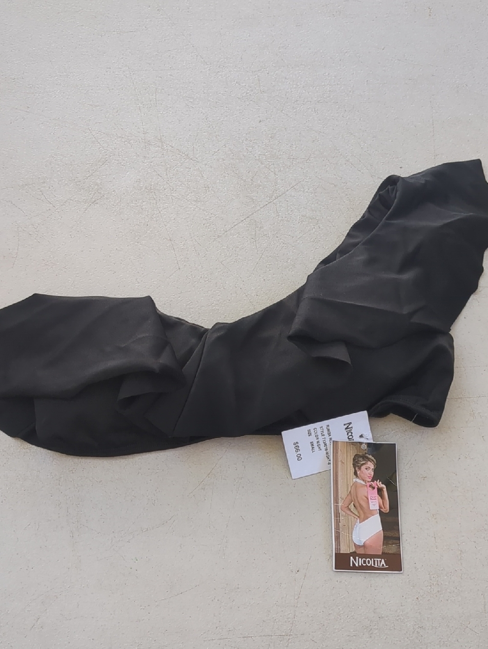 Nicolita Black Off-Shoulder Bikini Top